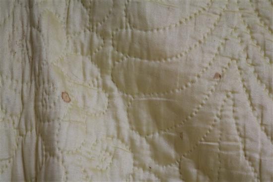A rose pink and light pink reversible quilt, another reversible with yellow, the other mint green gingham and pink (3)